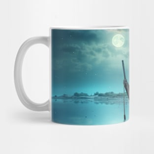 Tranquil Water Boat Serene Landscape Mug